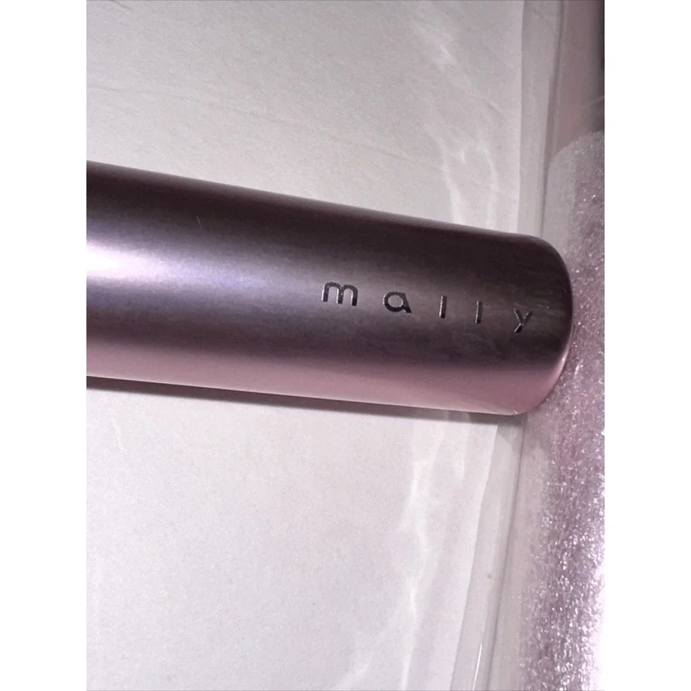 Mally Beauty Makeup Brush Set 2 Piece Metallic Pink Mauve Powder Blush Brushes